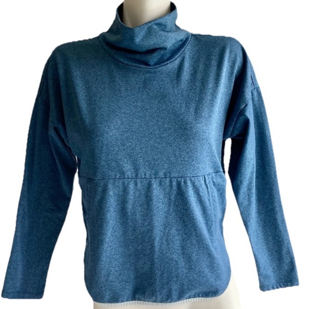 New The North Face Blue Grey Polyester Turtleneck Sweater size M